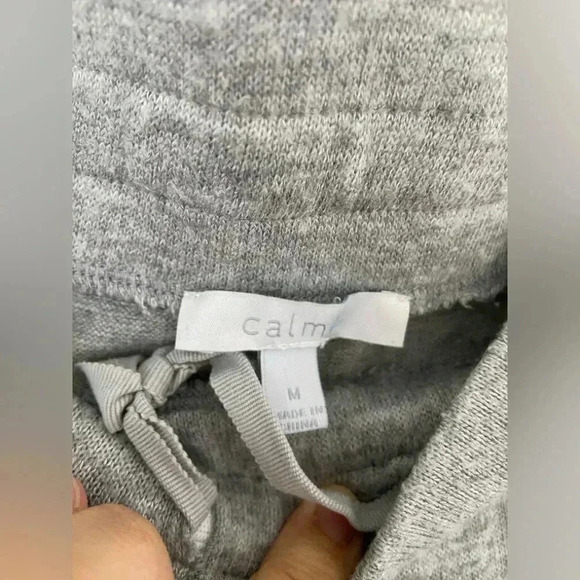 NWOT Calme Johnny Was Hachi Wide Leg Pant Gray Super Soft Knit Pull On Pant M - Picture 2 of 4